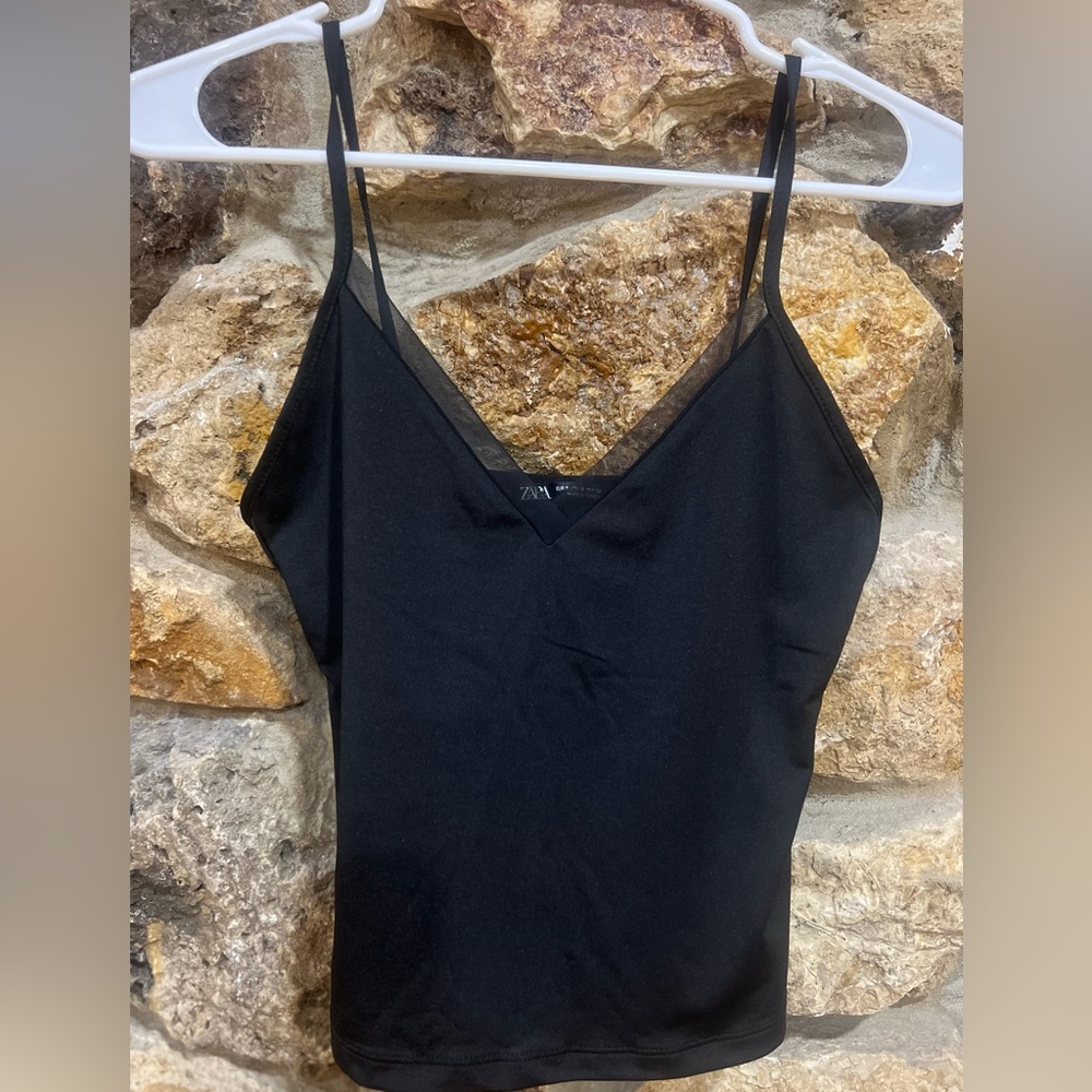 Black v neck black camisole  from Zara